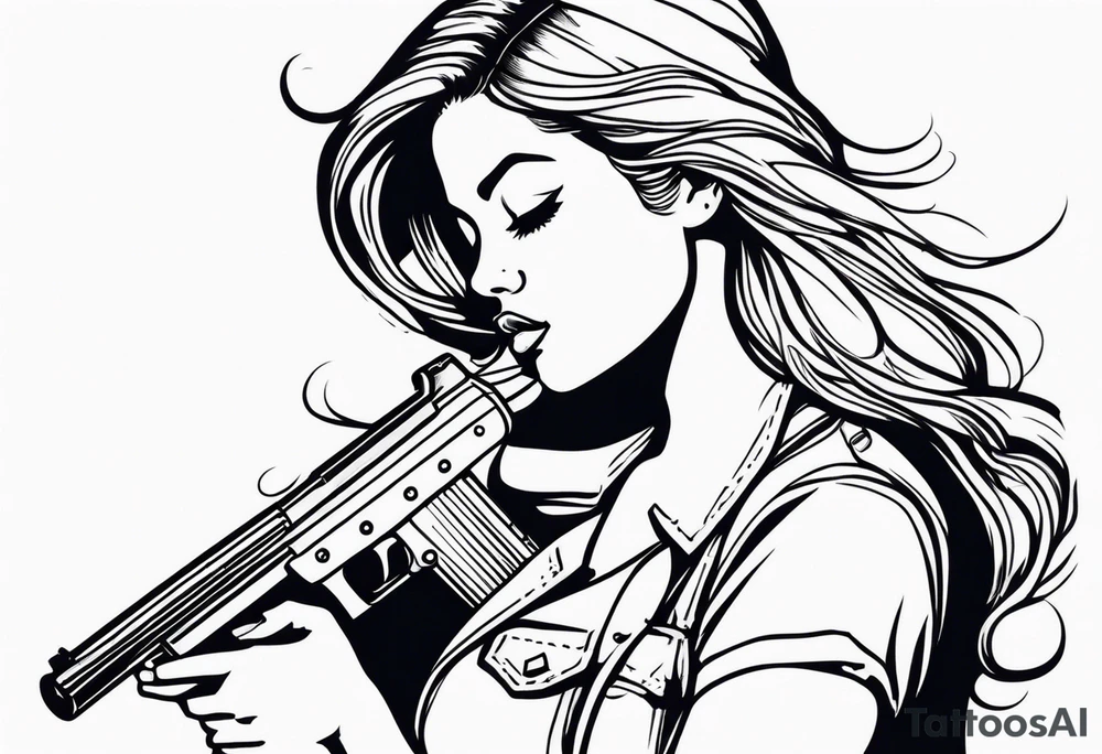 girl with a shotgun tattoo idea