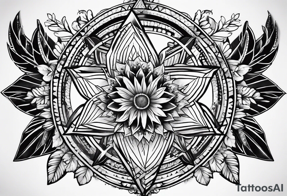 lines shape of asterisk tattoo idea