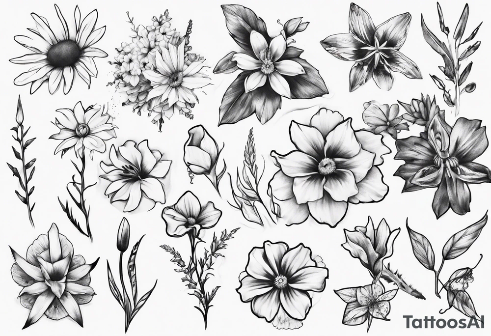 Vamcouver island wildflowers tattoo idea