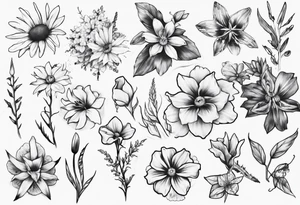 Vamcouver island wildflowers tattoo idea