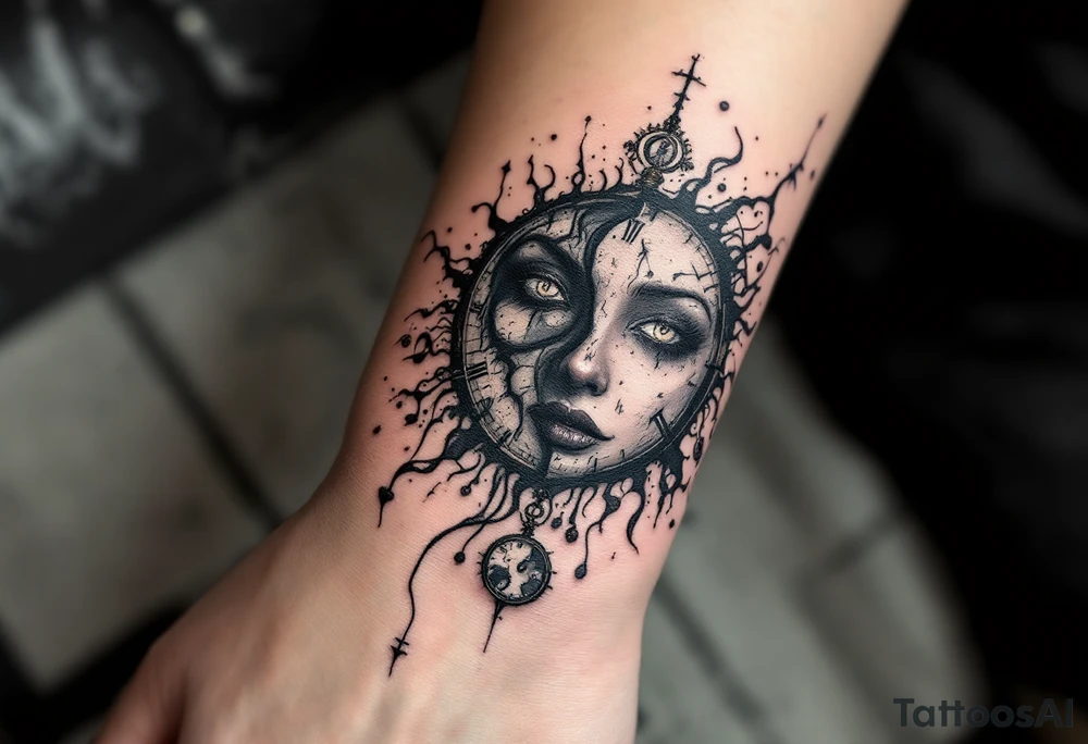 salvadore dali melting clocks tattoo idea