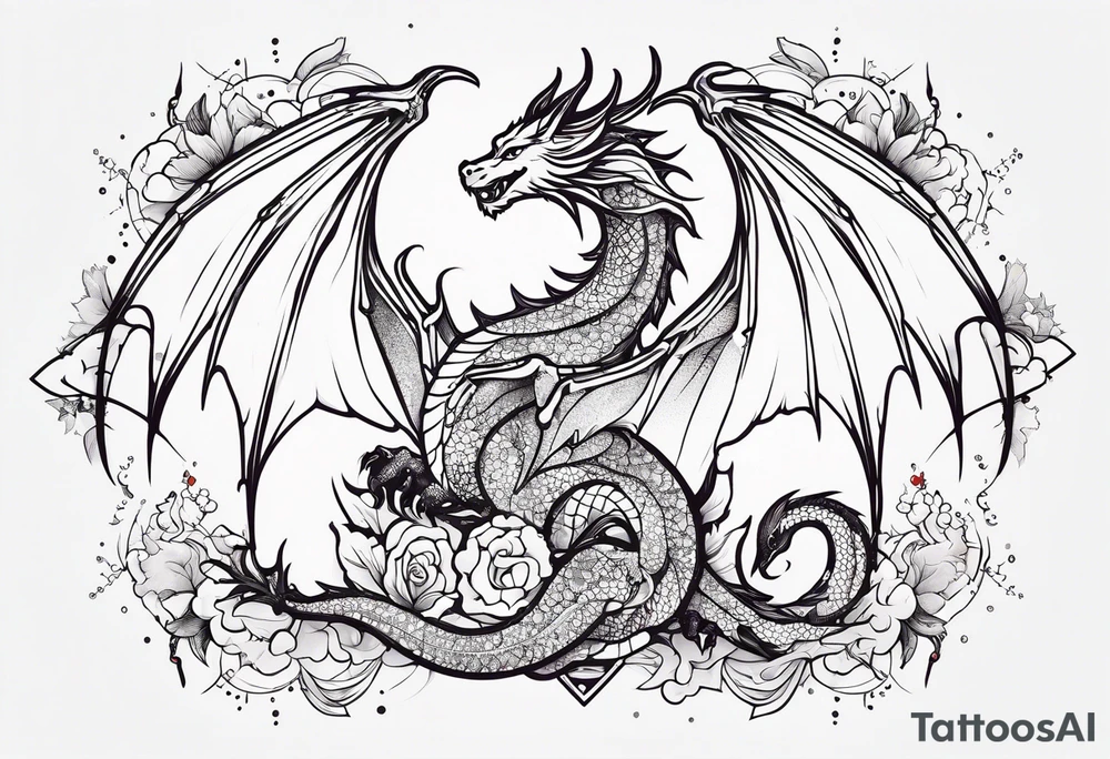 Constellation, wing , snow , cross , dragon japan kawaii tattoo idea