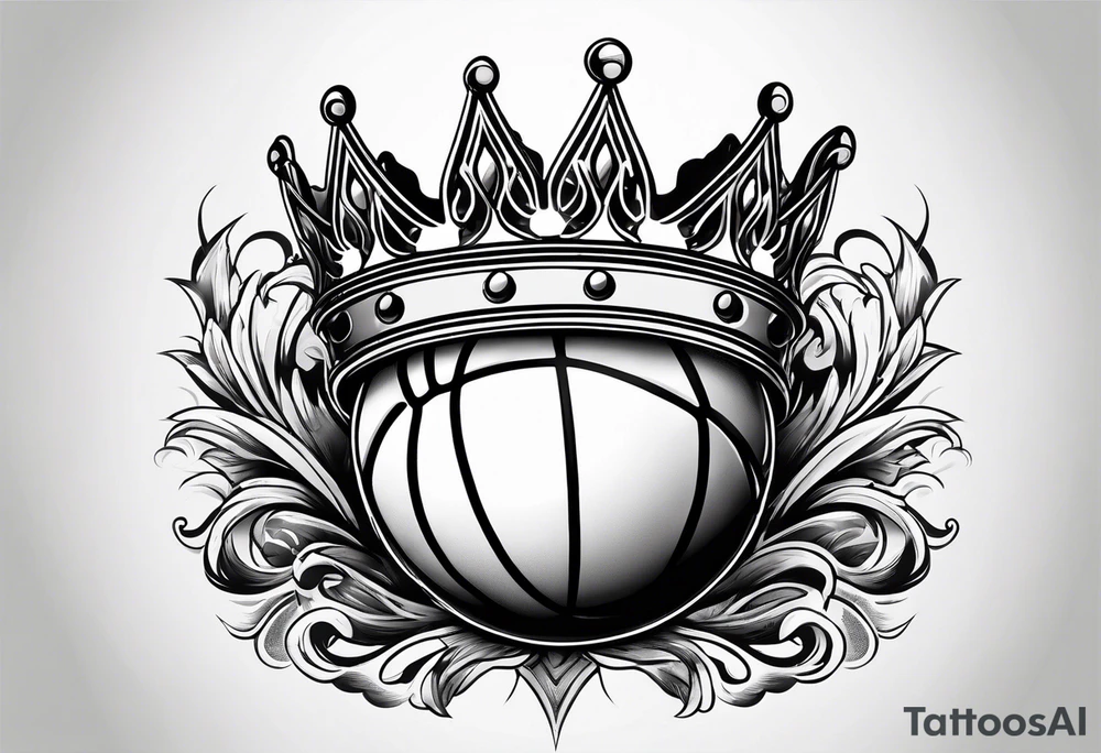 a basketball with a crown on it tattoo idea
