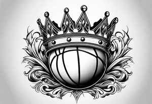 a basketball with a crown on it tattoo idea