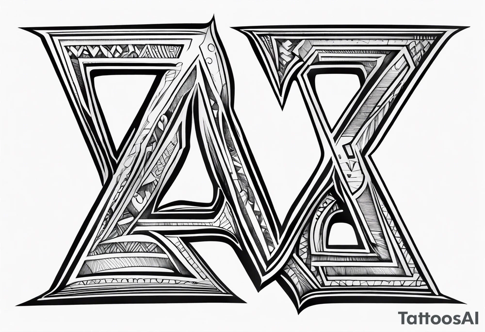 the letters A and R together tattoo idea
