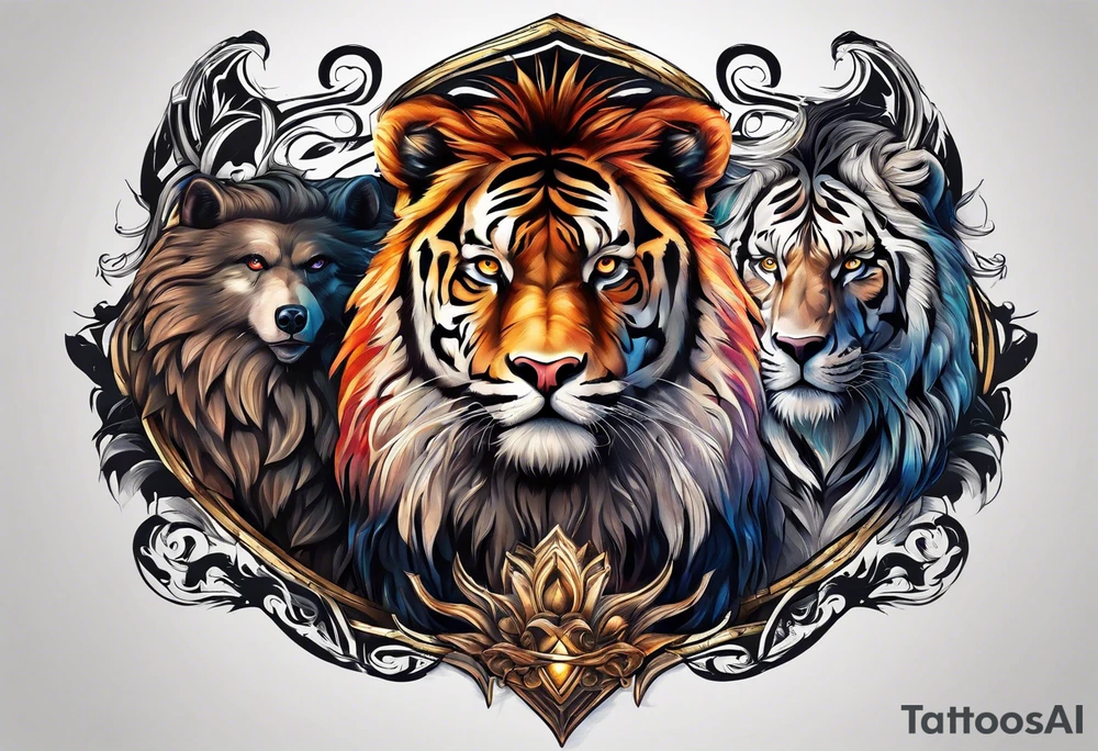 Alpha group of animals tattoo idea