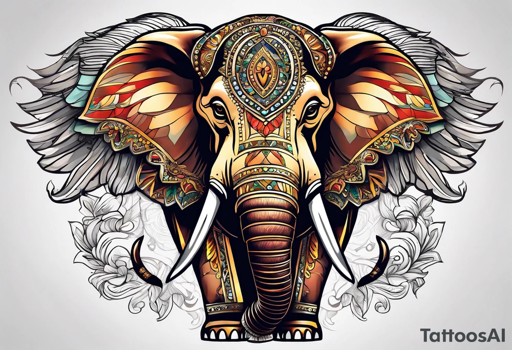 winged elephant tattoo idea