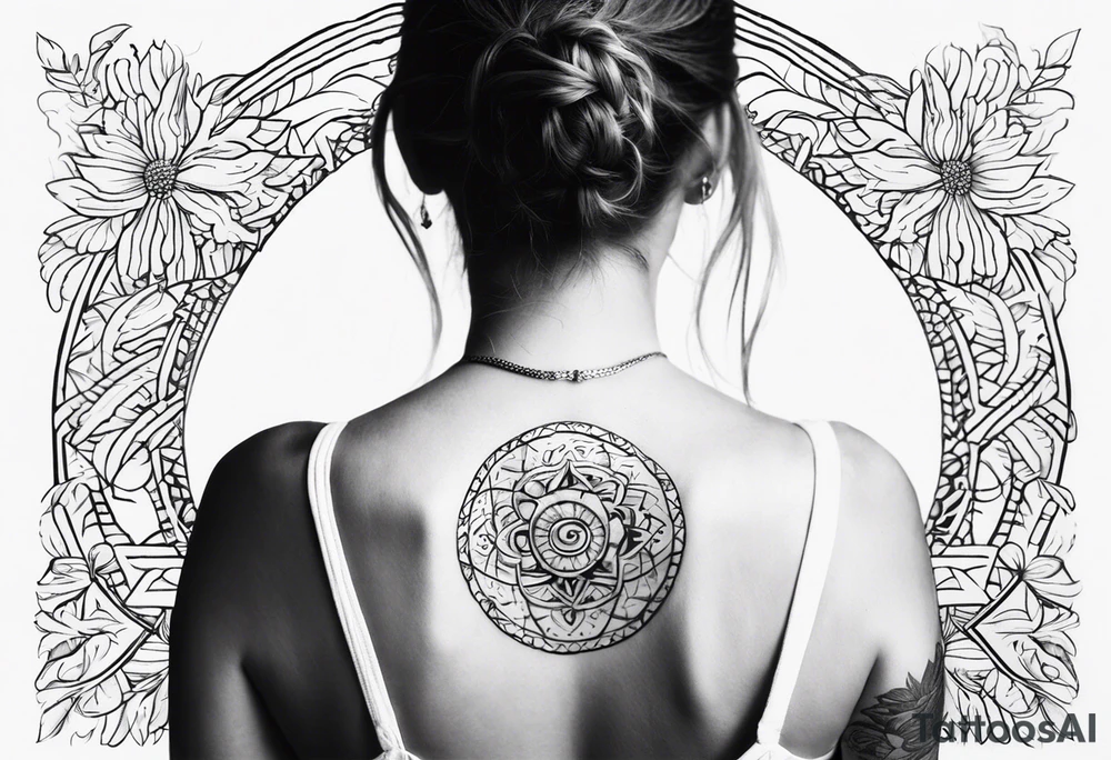 Create a back tattoo if the words “I took the one less traveled by and it had made all the difference” tattoo idea