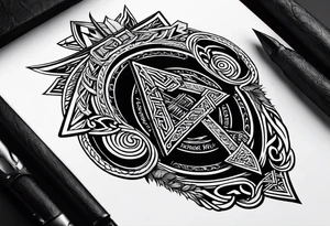 Valhalla valknut sword axe shield tattoo idea