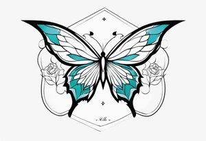 Ala de ángel y ala de mariposa tattoo idea