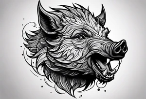angry boar tattoo idea