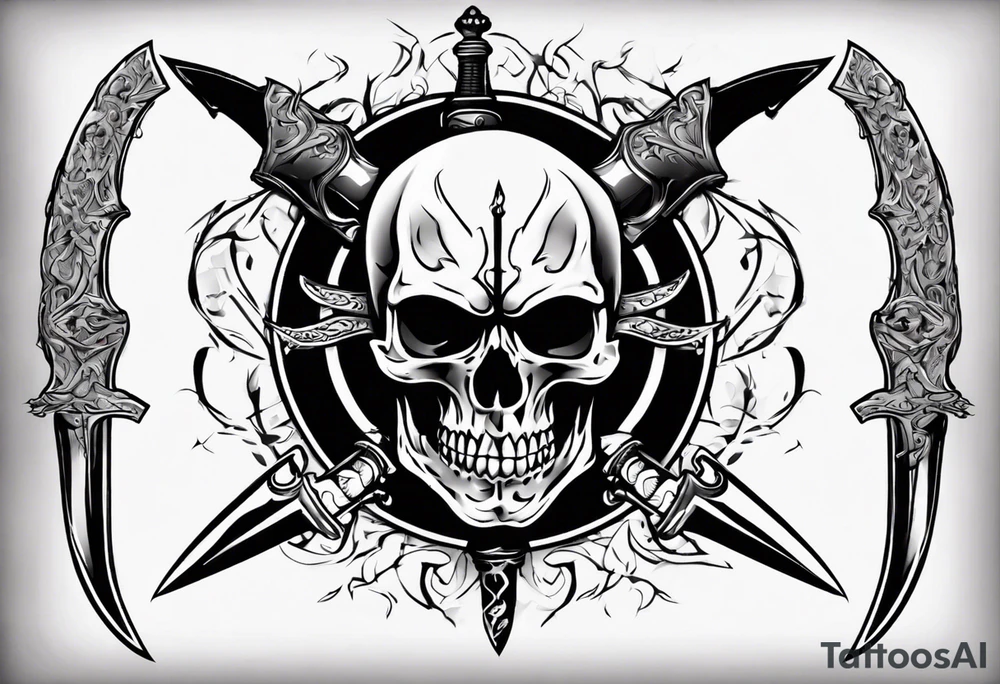 sword skull guard tattoo idea