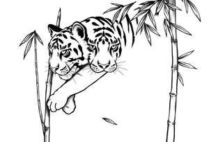 a cleverly hidden tiger, hard to see
in the bamboo forest tattoo idea