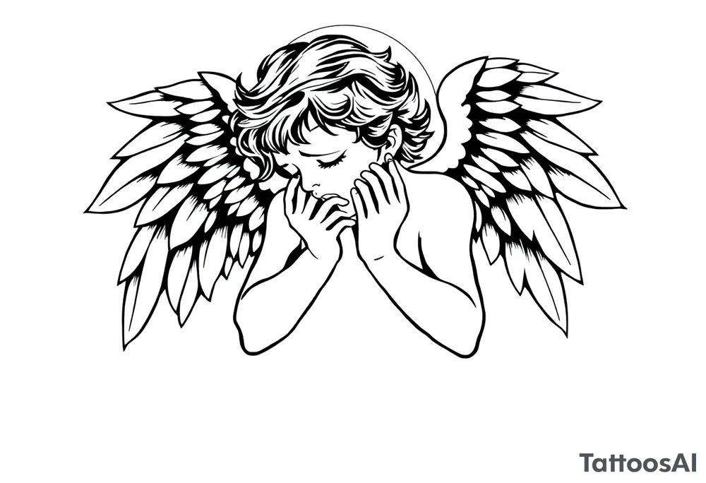 crying angel tattoo idea