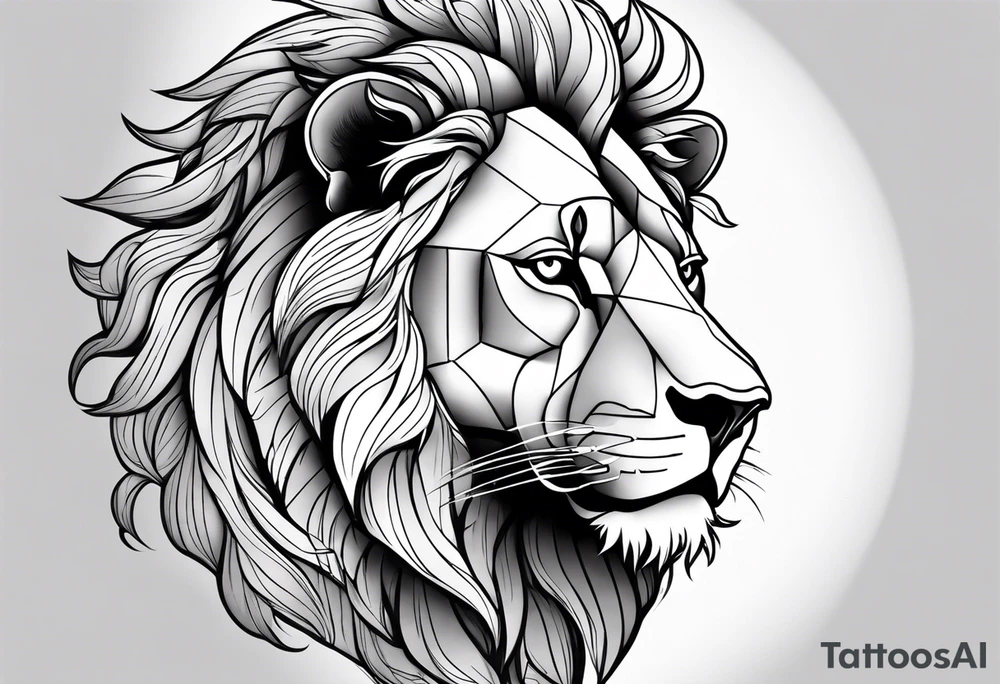 Lion, Greek god, spartan sleeve tattoo idea