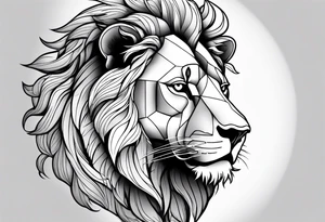 Lion, Greek god, spartan sleeve tattoo idea