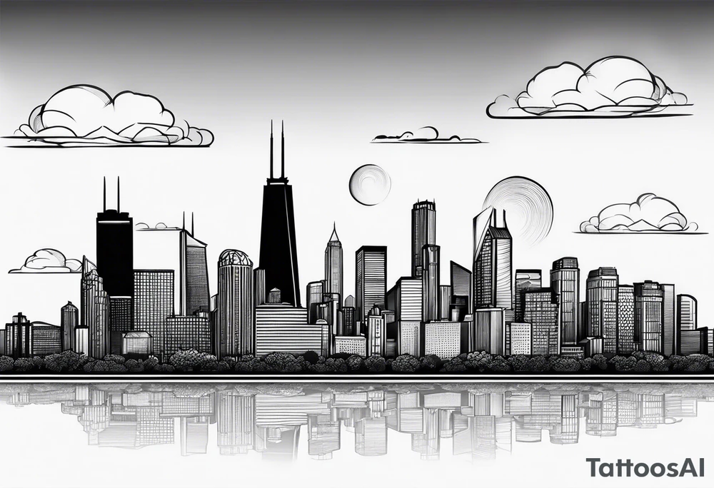 Chicago Skyline tattoo idea | TattoosAI