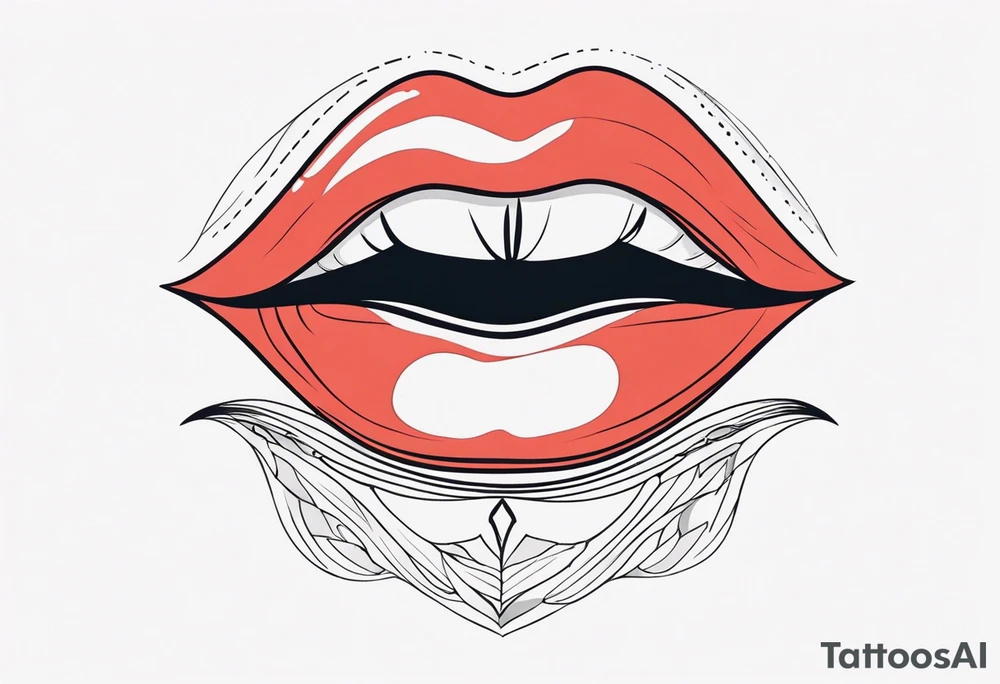 Sexy female lips tattoo idea