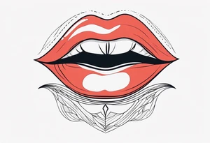 Sexy female lips tattoo idea