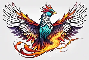little pheonix in fire tattoo idea