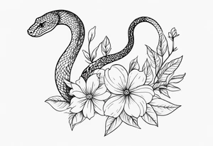 Snake and flowers to fit on shoulder blade tattoo idea