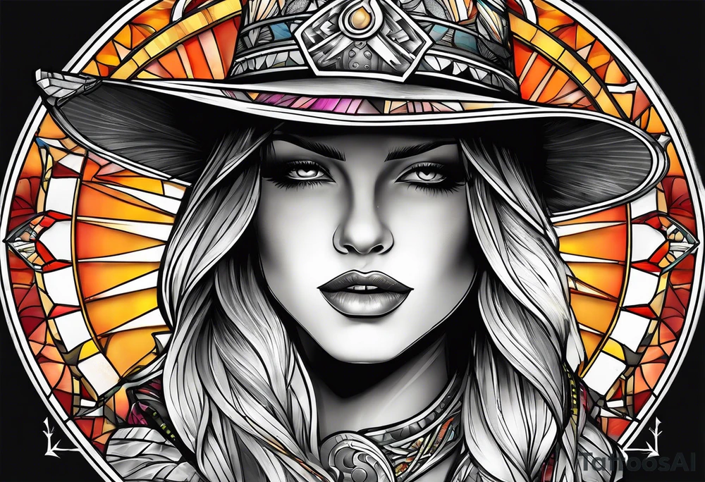 Arrow with sun catcher tattoo idea