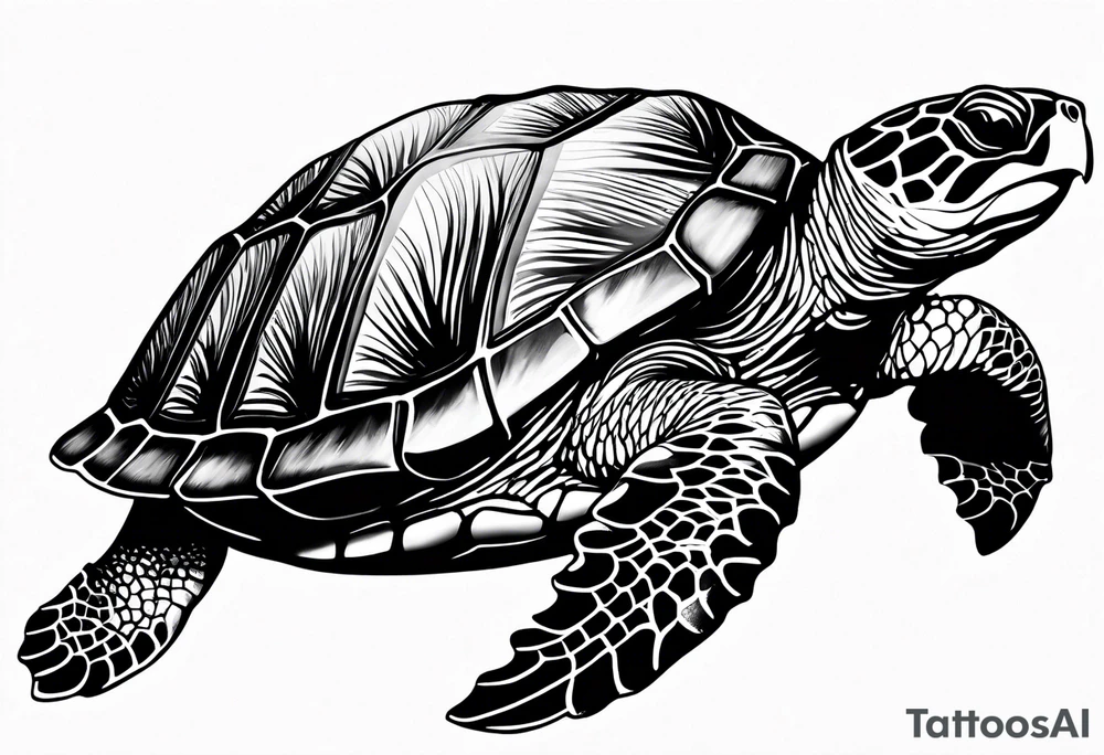 Feminine sea turtle tattoo idea