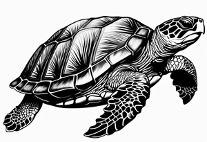 Feminine sea turtle tattoo idea