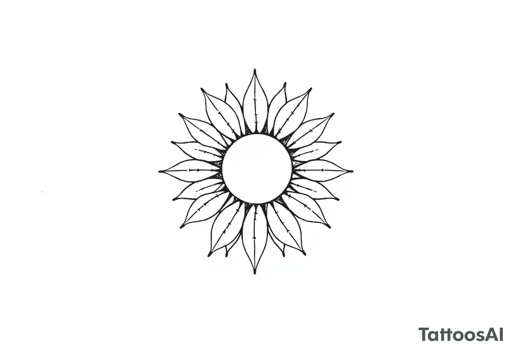 Half sun half sunflower tattoo idea