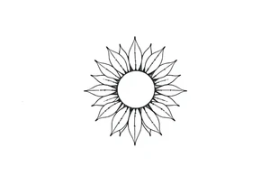Half sun half sunflower tattoo idea