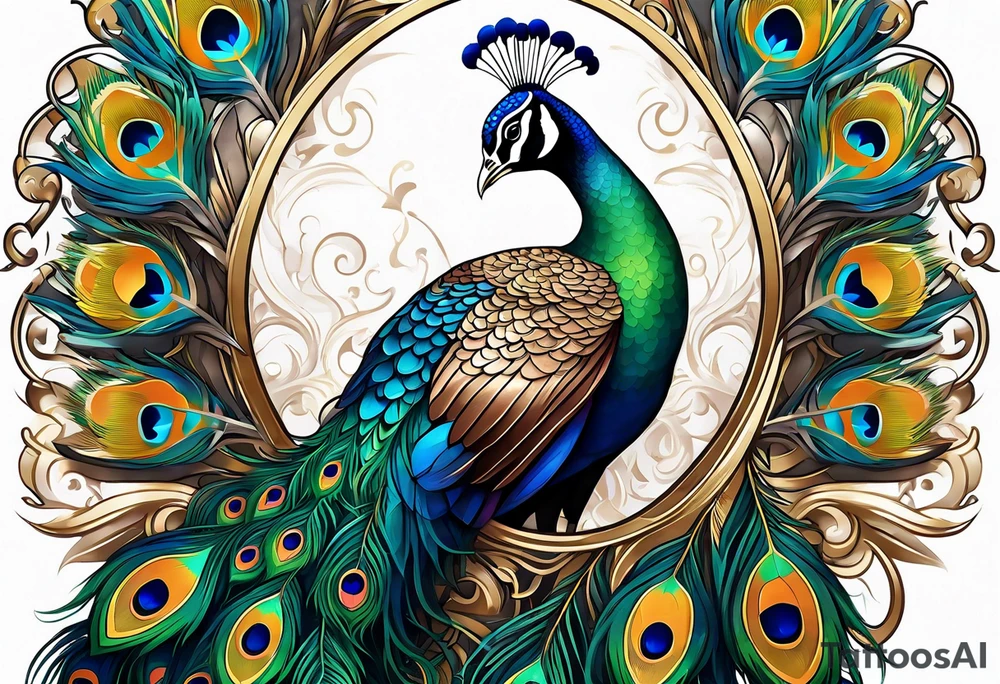 Peacock tattoo idea