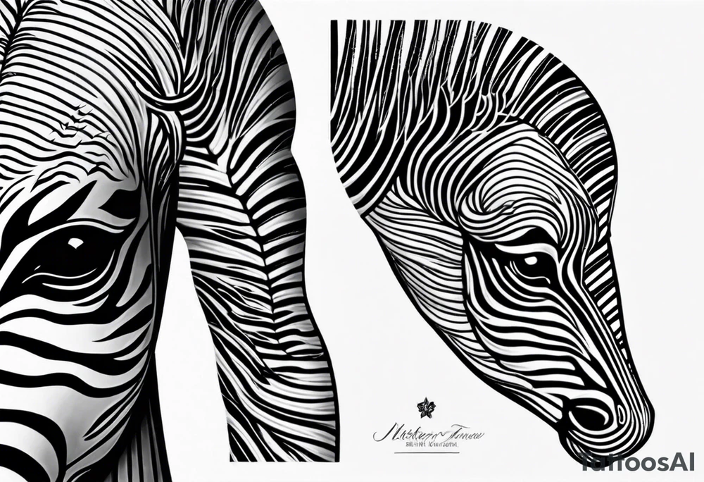Zebra pattern sleeve tattoo tattoo idea