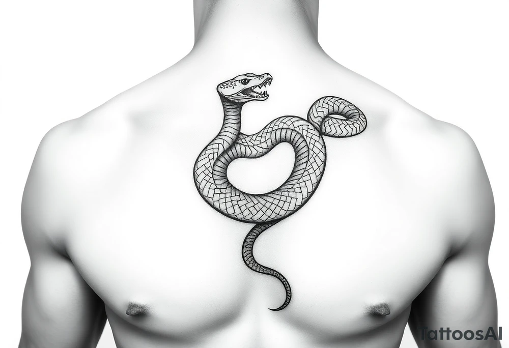 snake on chest tattoo idea