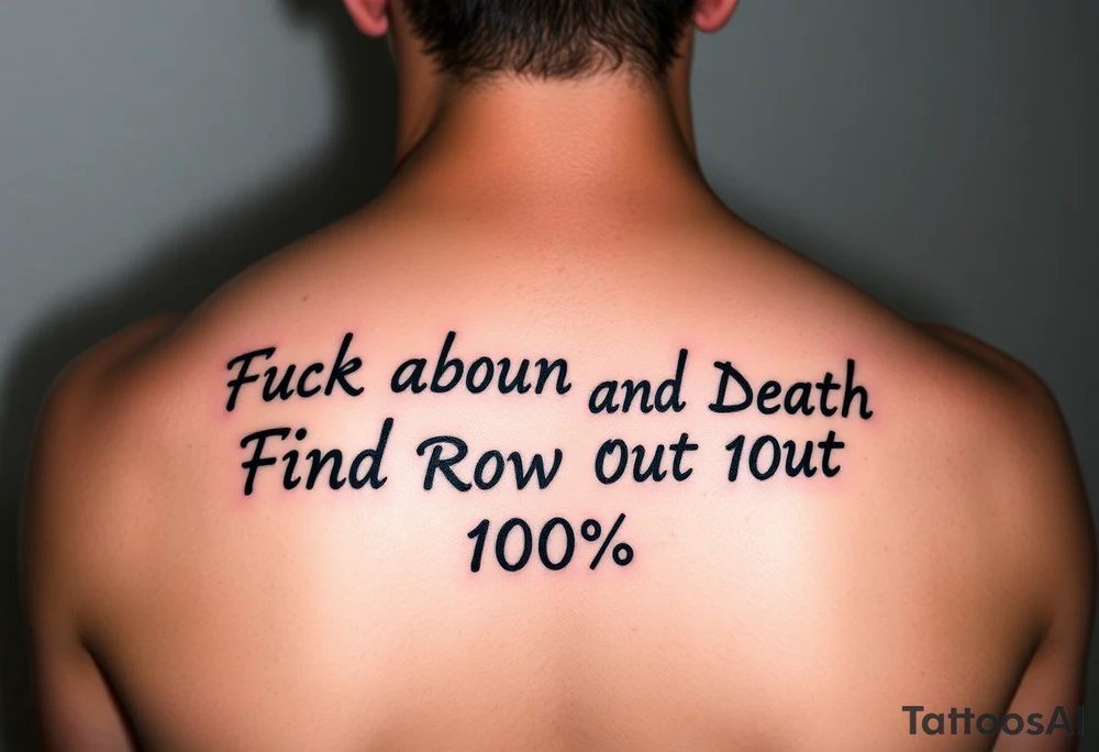 Fuck
     Around
           And          Death
                Find            Row  
                      Out      100% tattoo idea