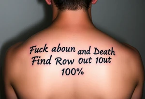 Fuck
     Around
           And          Death
                Find            Row  
                      Out      100% tattoo idea