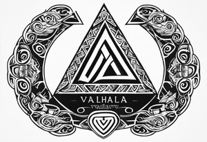 Valhalla sword shield valknut axe tattoo idea