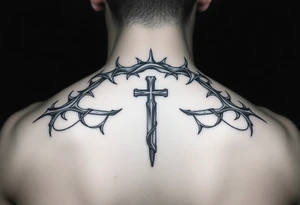 Crowns of thorns with god first and cross tattoo idea