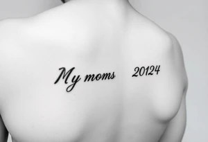 My mom's birthday and year she passed up side in cursive to under arm tattoo idea