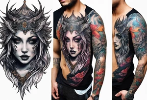 portrait of a creature animal death angel tattoo idea