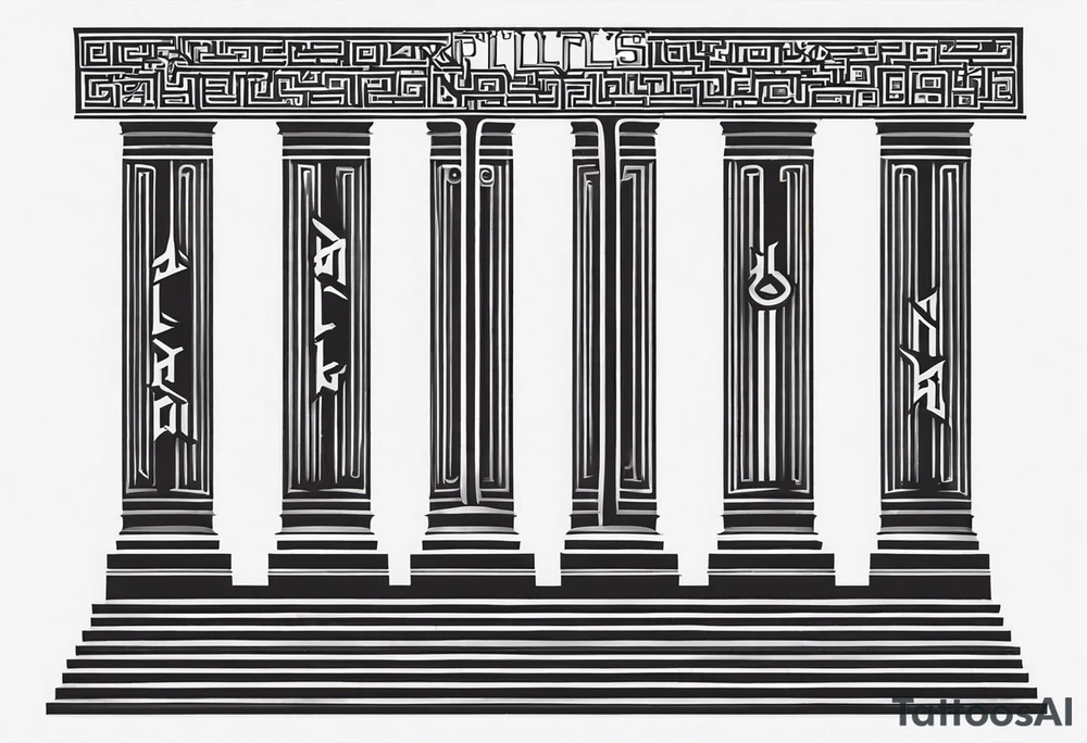 Valhalla steps
 pillars fog tattoo idea