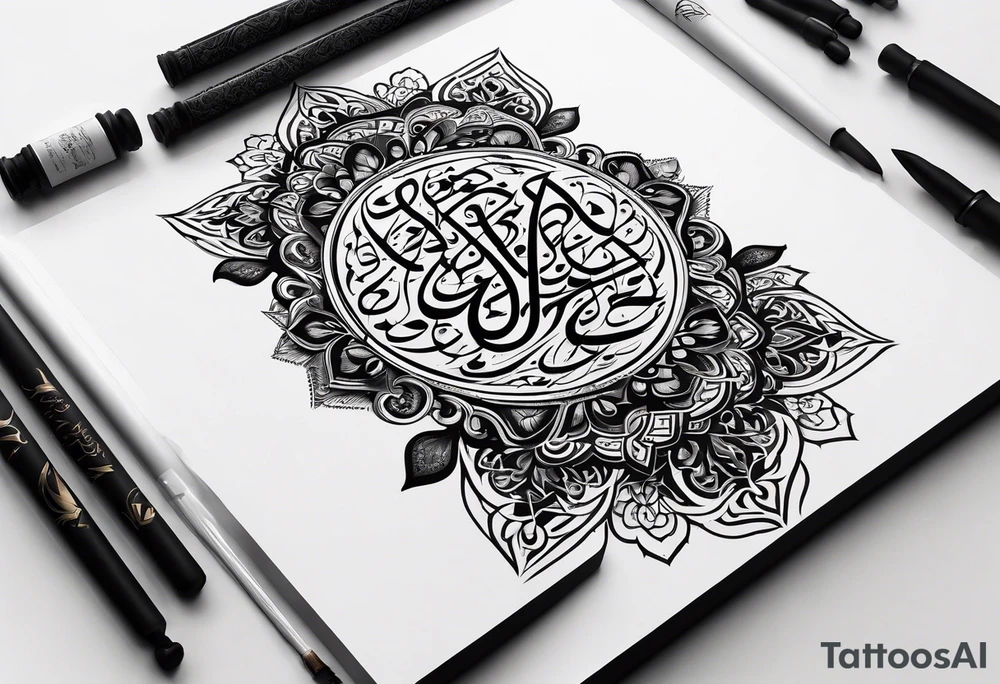 Arabic calligraphy in a straight sentence tattoo idea Arabic calligraphy in a straight sentence tattoo idea