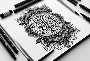 Arabic calligraphy in a straight sentence tattoo idea