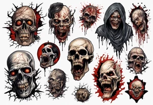 Gruesome horror scene tattoo idea