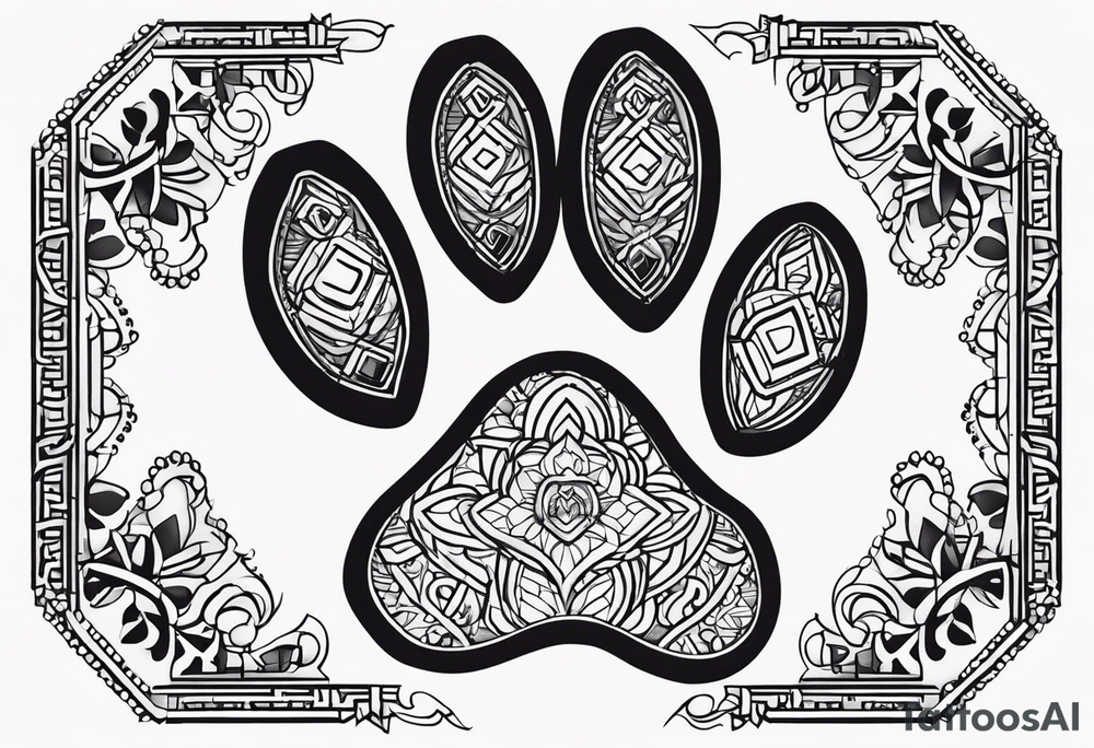 Dogs paw print with jaxy writing tattoo idea