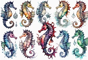 a beautiful seahorse woman hybrid tattoo idea