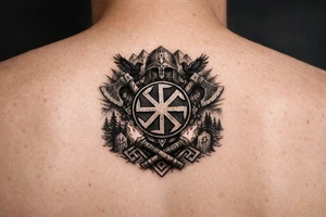 Ideas with pagan Slavic kolovrat tattoo idea