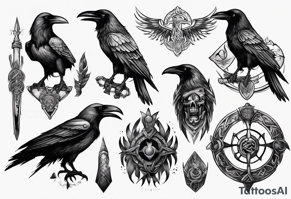 raven from the vikings era tattoo idea