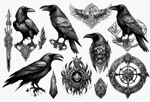 raven from the vikings era tattoo idea
