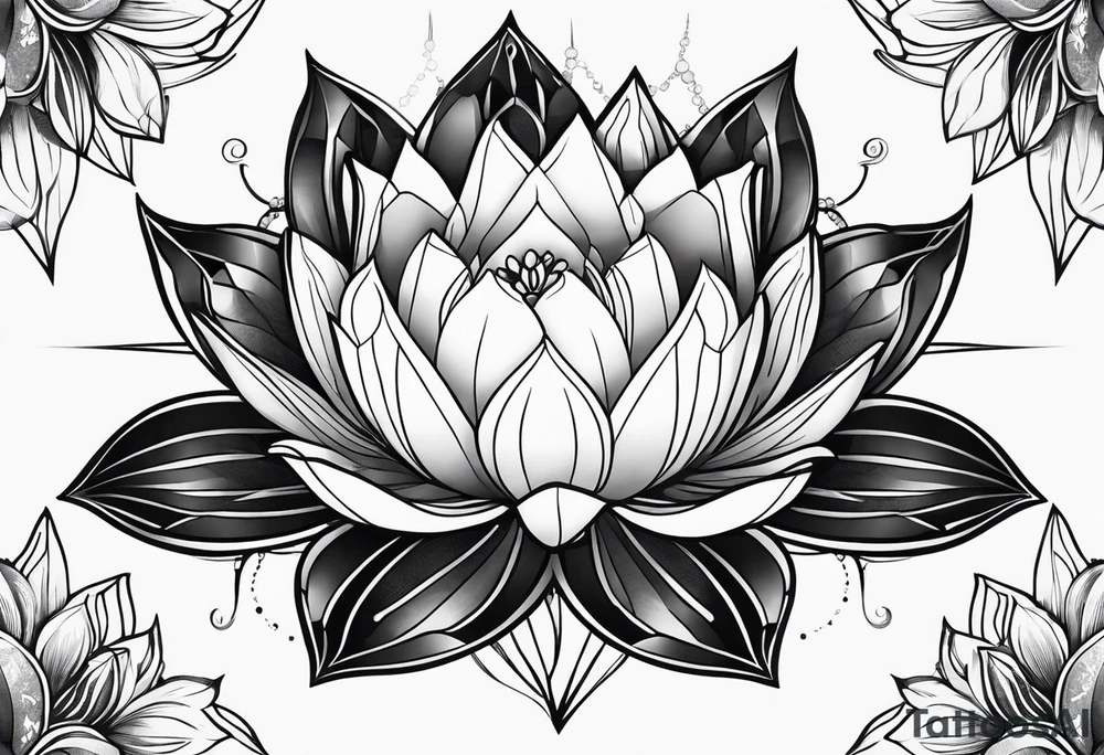 gemstone lotus flower tattoo idea