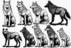 wolf standing on its hind legs tattoo idea